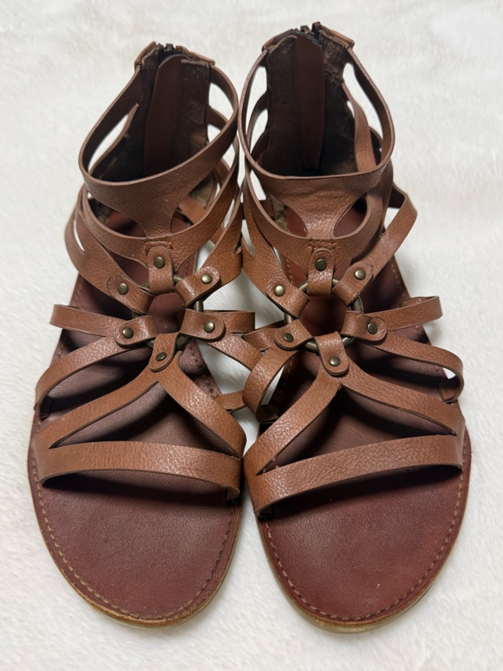 XOXO Strappy Gladiator Sandals Brown Size OS GUC